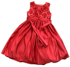 Dorissa Party Formal Girl’s Size 8 Red Dres Fit Flare Sleeveless - Picture 1 of 7