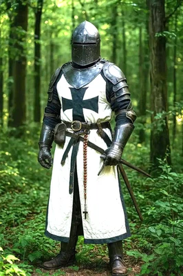 Armadura Templaria Negra Medieval - Caballero Guerrero Cruzado Templario Cosplay Armadura Foto 1 de 4