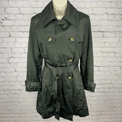 Michael Kors Green Belted Removable Lining Insulated Trench Pea Coat Small S - Image 1 of 4