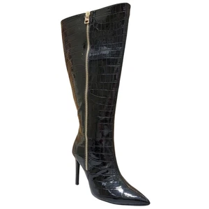 Botas de vestir INC INTL Concepts Sabrina cocodrilo en relieve talla US 7W pantorrilla extra ancha - Imagen 1 de 4