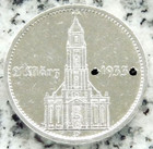 Silbermünze 5 Reichsmark 1934 D Kirche mit Datum Deutsches Reich selten TOP
