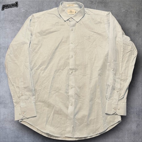 Coach Camicia Uomo XL Blu Edizione Limitata Bottoni Manica Lunga Abito Casual