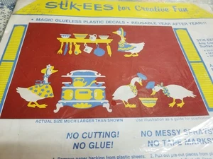 Vintage 1987 Decoration Stik EES Window Cling Sticker Country Geese Duck Kitchen - Picture 1 of 5
