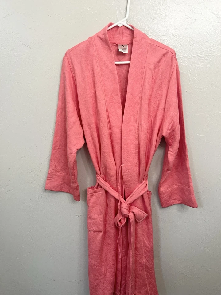 Natori цветочный стеганый подпоясанный длинным рукавом легкий длинный халат розовый большой - Изображение 1 из 4