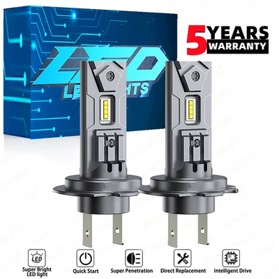 H7 LED Headlight Bulbs Conversion Kit High Low Beam Super Bright 6000K White — 第 1/4 张图片