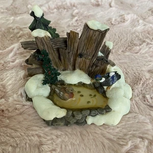 Vtg 1999 Santa’s Workbench Collection Christmas Village Duck Pond Miniature Snow - Picture 1 of 13