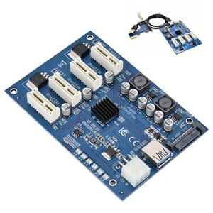 PCI-E 1X To 4X PCIe USB3.0 Converter Extender Adapter Card Expansion Kit For CB - Afbeelding 1 van 9