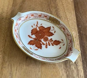 HEREND Chinesischer Blumenstrauß Porzellan ASCHENBECHER SCHMUCKSCHALE Vintage - Bild 1 von 9