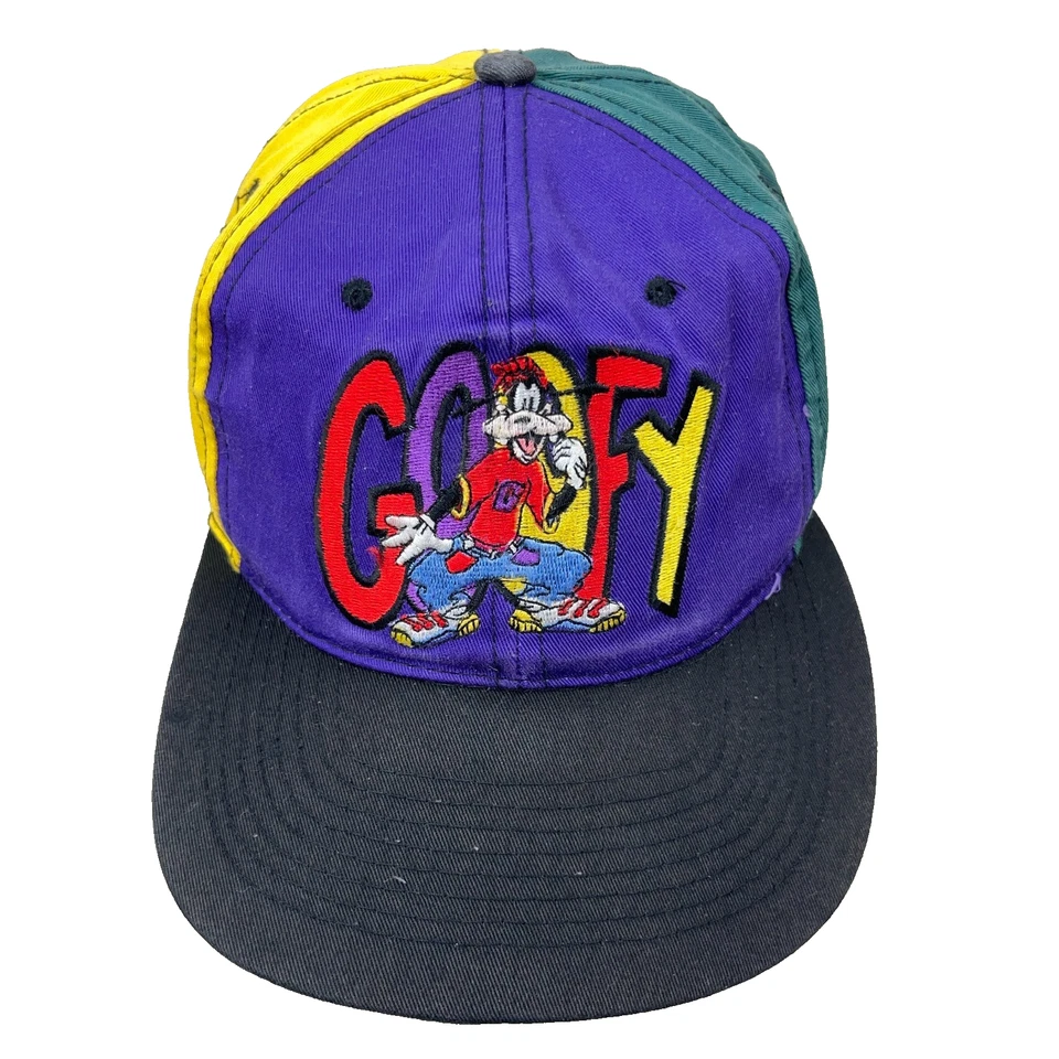 Camiseta De Colección Disney Gorra SnapBack Goofy Hip Hop Cabeza de Bloque Molinete Años 90 Rap Foto 1 de 4