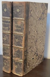 1838 United States Democratic Review Magazine Bound 2 Vols. Illustrated Antique - Imagen 1 de 12