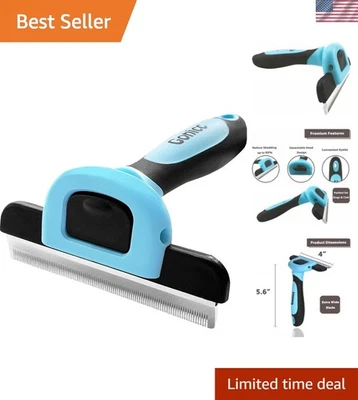 Professional Pet Deshedding Tool - Ergonomic Grooming Brush for Dogs & Cats - Image 1 of 4