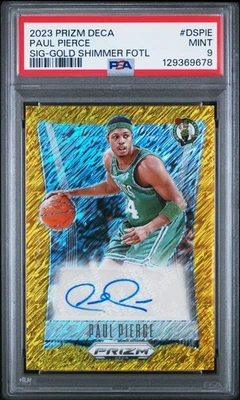 2023 PANINI PRIZM DECA SIGNATURES GOLD SHIMMER FOTL PAUL PIERCE 3/10 PSA 9 - Image 1 of 2