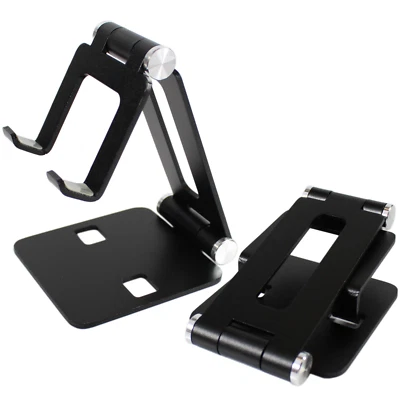 Cell Phone Stand, Fully Foldable, Adjustable Desktop Phone Holder, Black Sliver  - Image 1 of 4