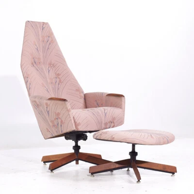 Cadeira lounge Adrian Pearsall for Craft Associates 2174C MCM nogueira com otomano - Imagem 1 de 4