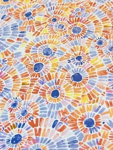 Fan Purple And Orange Pattern Fat Eighth (9x21) - Picture 1 of 1