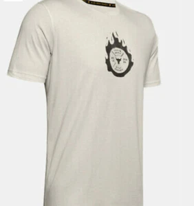 PROJECT ROCK X UNDER ARMOUR T-SHIRT TRAIN HARD STAY STRONG TEE 45LB UA SHIRT A42 - Picture 1 of 6