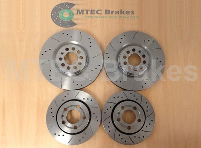 AUDI A3 Quattro S3 98-03 Drilled Grooved Brake Discs Front and Rear - Image 1 of 3