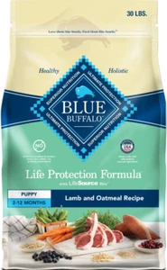 Blue Buffalo Life Formula Puppy Lamb & Oatmeal Recipe Dry Dog Food 30 lb - Picture 1 of 9