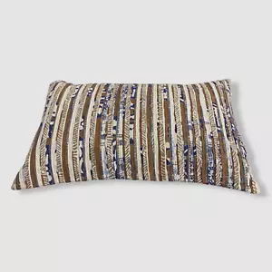 $254 John Robshaw Brown Gagan Kidney Decorative Pillow 12 x 18" - Picture 1 of 4