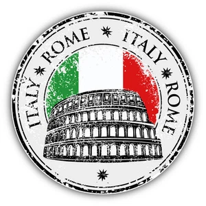 Rom Stadt Italien Flagge Grunge Reise Stempel Autoaufkleber Aufkleber 5" x 5" - Bild 1 von 1