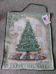 Dan Morris Happy Holidays 13 x 18 Christmas Tree Tapestry - Picture 1 of 5