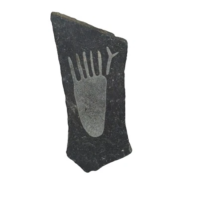 Réplica Petroglifo Pata de Oso Grabada en Pizarra Decoración Pieza Papel Peso 5.5x2.5" Foto 1 de 4