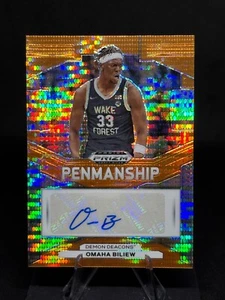 Omaha Biliew 2024 Prizm Selecciones de draft Caligrafía #P-OBW Pulsar naranja/49 diáconos - Imagen 1 de 2