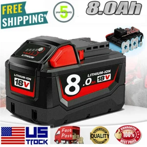 For Milwaukee For M18 18Volt 8.0Ah Extended Lithium Battery NEW BRAND 48-11-1828 - Picture 1 of 7