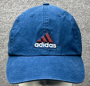 Adidas Hat Mens Strap Back Baseball Cap OSFA Blue Climalite 3 Stripes Running