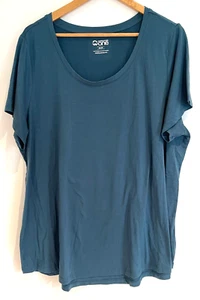 Warehouse One Woman Blue Stretch Short Sleeve Pullover T Shirt Size 3X - Picture 1 of 3