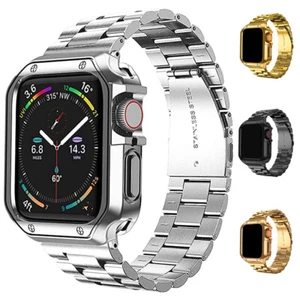 Cinturino in acciaio inox + custodia TPU per Apple Watch Series 9 8 7 SE Ultra 2 - Foto 1 di 23