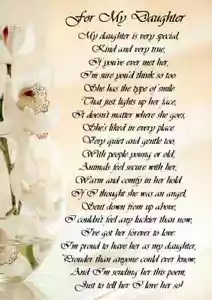 'For My Daughter' - A5 Card Daughter Birthday Special Love Keepsake - Picture 1 of 2