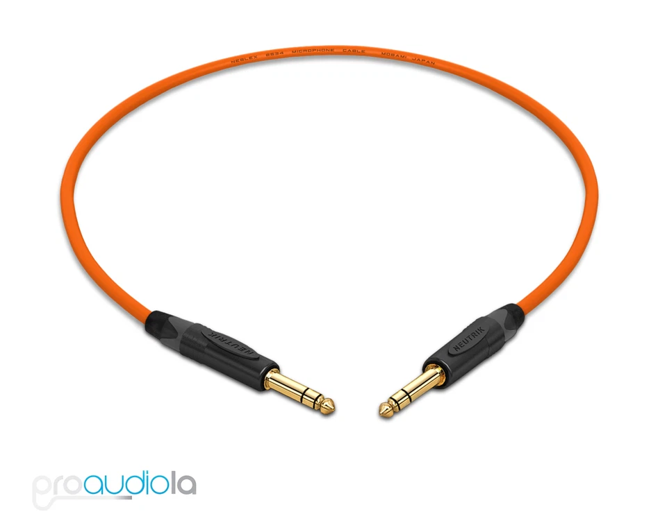 Cable cuádruple Mogami 2534 | Neutrik Gold 1/4" TRS | Naranja 3 pies | 3' Foto 1 de 1