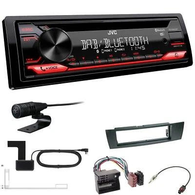 JVC KD-DB622BT DAB inkl Antenne Bluetooth USB Set für BMW 1er 2004-2007 schwarz - Bild 1 von 4