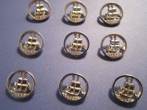 Sailing Ships Set 9 COUNT Matched Realistic Buttons $6Sh - Picture 1 of 9