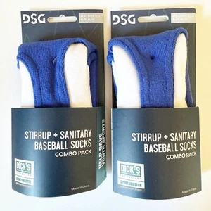Stirrup Youth XS Baseball Socks DSG Boys Unisex Blue & White Sz 9K-1Y Combo Pack - Picture 1 of 3