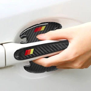 8X Door Handle Bowl Anti Scratch Stickers Protector Carbon Fiber Car Accessories - Picture 1 of 12