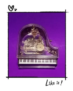 Happy Anniversary Music Box by SCHMID - Lucite Mini Grand Piano - Picture 1 of 4