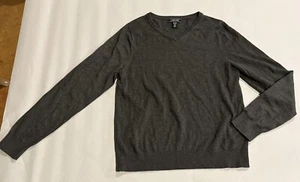 LANDS END Boy’s XL (18-20) COTTON MODAL FINE GAUGE V-NECK SWEATER School Uniform - Picture 1 of 7