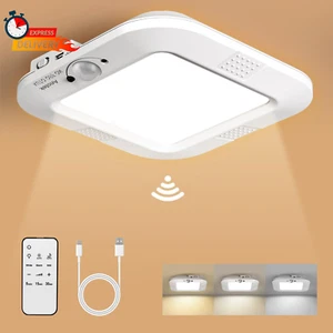 Rechargeable Motion Sensor Ceiling Light,No Wiring Battery Operated Ceiling Ligh - Picture 1 of 12