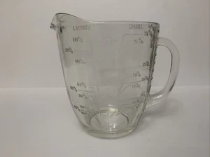 VINTAGE LARGE GLASS MEASURING CUP BY MOE Co. COPYRIGHT 1972. vintage 1972 glass - Picture 1 of 12