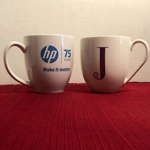 TWO COFFEE CUPS in White Porcelain, 14 oz. a Mismatched Pair, Selling as a Set - Picture 1 of 12