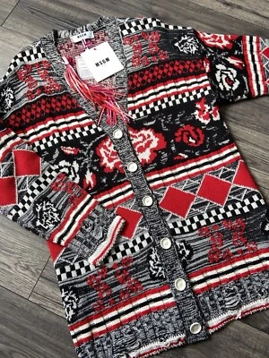 MSGM Übergröße / Bequeme Passform Distressed Strickjacke Retail GRÖSSE M-L BNWT - Bild 1 von 4