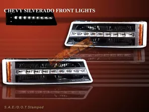 03-06 CHEVROLET SILVERADO/AVALANCHE G2 BLACK LED BUMPER SIGNAL LIGHTS AMBER - Picture 1 of 2