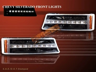 03-06 CHEVROLET SILVERADO/AVALANCHE G2 BLACK LED BUMPER SIGNAL LIGHTS AMBER - Image 1 of 2