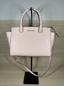 Borsa a mano Michael Kors Selma donna media bambino rosa pelle tracolla zip - Foto 1 di 8