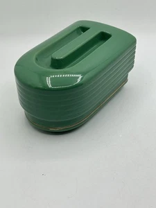 Westinghouse Green Ceramic Refrigerator Butter Dish Lidded Hall China Co Vintage - Picture 1 of 9