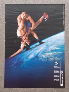 Barcelona Olympics 1992 Poster Wrestling Vintage Poster Sports Memorabilia Rare - Picture 1 of 5