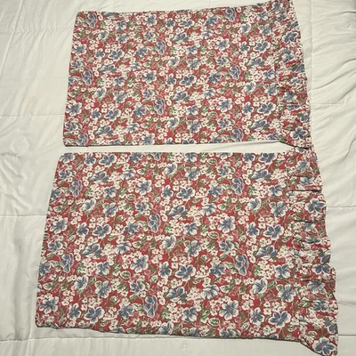 VTG Set 2 Ralph Lauren Standard Pillowcase Falmouth Floral Ruffle Trim FADED - Image 1 of 4