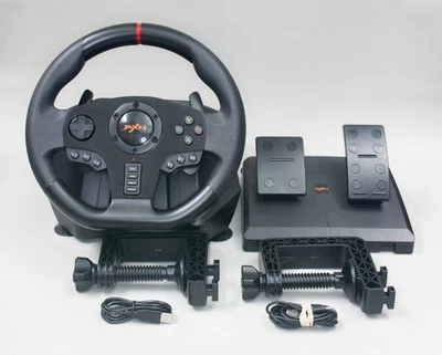 (MA4) PXN V900 Gaming Steering Wheel with Pedals and Desk Clamps. - Image 1 of 4